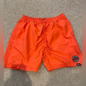 Men's VERTICAL orange sports swim shorts,